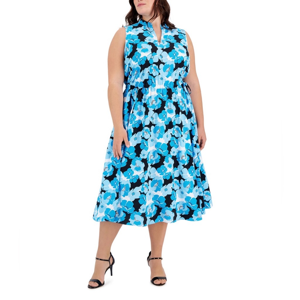 NWOT Anne Klein Floral Sleeveless  Midi Dress Size: XL